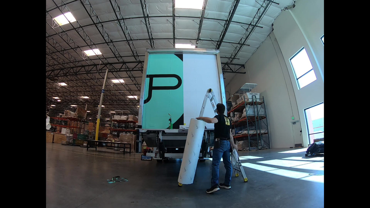 Experiential brand van being wrapped in the Accents shop