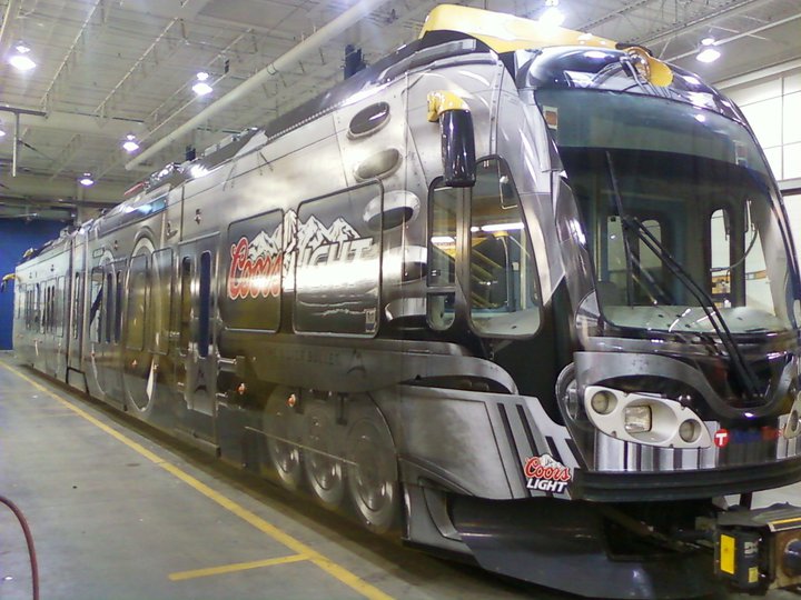 Coors Light chrome rail wrap installed by Accents in Las Vegas